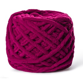 Plush Chenille Chunky Yarn 100g (49.2yd) - Fluffy Velvet Yarn Crochet for Blanket Knitting and Crocheting - Baby Yarn for Crocheting Soft - Amigurumi Yarn (Angola Red)