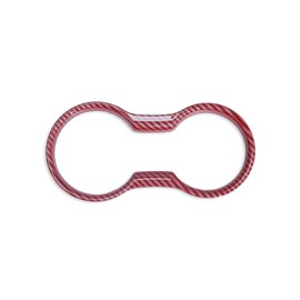 Naisec Water Cup Holder Center Console Interior Trim Cover for Ford Mustang Accessories 2023 2022 2021 2020 2019 2018 2017 2016 2015 (Red Carbon Fiber Grain)