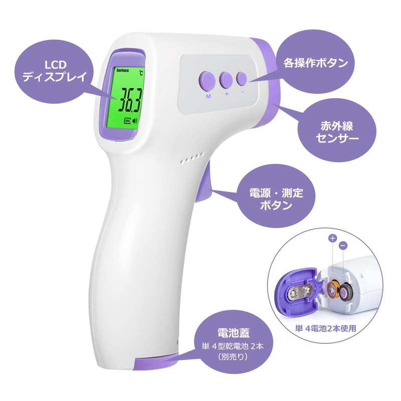 FIDAC FDGP300-PL Non-Contact Thermometer, Infrared: 1 second measurement, 32 times,
