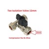 hep® 15mm Large Bore Tee Isolation Valve Chrome Plated Full