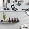 SFGSOWOR Bathroom Glass Shelf 20IN Rectangular Stainless Steel Tempered Glass