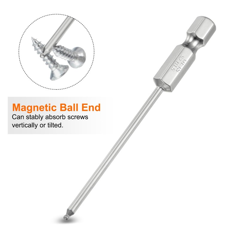 sourcing map 2pcs Ball End Hex Screwdriver Bit Set 1.5mm