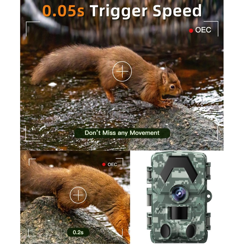 EBXDW Trail Camera, 5K 60MP Game Camera with 130°Wide Angle,