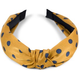 styleBREAKER retro-style hairband with polka dot pattern, hairband, headband, ladies, 04026015, Colour:Curry-Darkblue