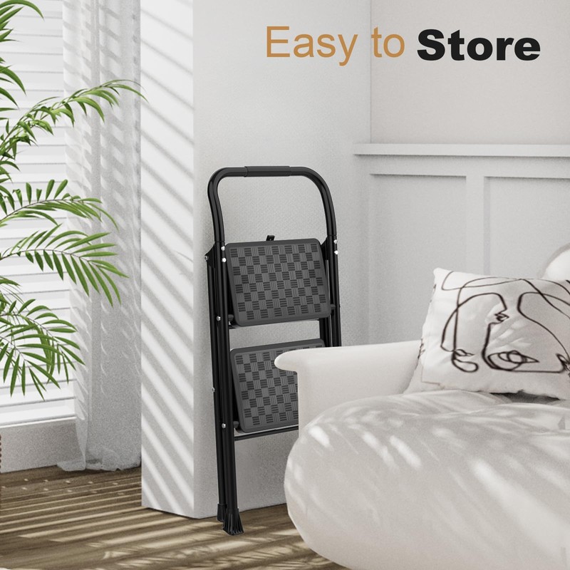 HBTower 2 Step Ladder, Step Stool for Adults,2 Step Ladder