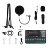 Podcast Equipment Bundle, Audio Interface with All-In-One DJ Mixer and