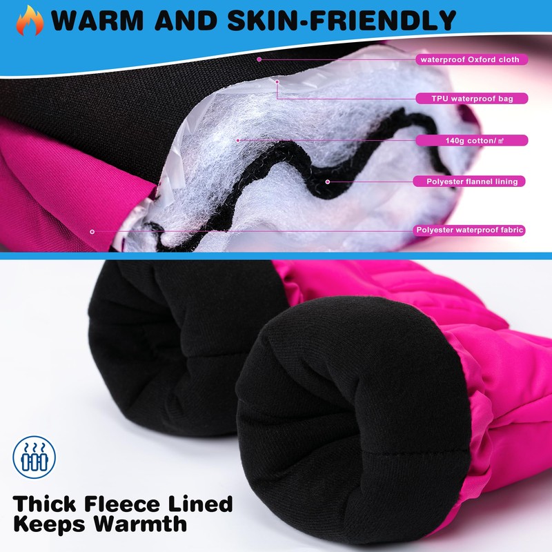 ThxToms Kids Winter Gloves, Waterproof Ski Snow Gloves for Boys