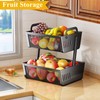 Fruit Basket Bowls For Kitchen Counter - Metal Fruit Stand