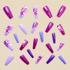 Purple Press on Nails Coffin Fake Nails Medium False Nails