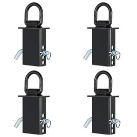 TOPSHINE Trailer Stake Pocket D Ring Tie Downs, 4 Pack, 12,000 lbs Capacity, with 5/8" Hitch Pin, Adjustable Removable Tie Downs for Utility Trailers and Flatbed Trucks