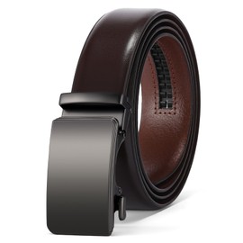 SENDEFN Men's Belts Leather Automatic Ratchet Buckle Slide Belts Men for Dress Casual Trim to Fit with Gift Box