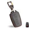 OLLEN Genuine Leather Key Fob Cover, Fit for Toyota 2018-2025,