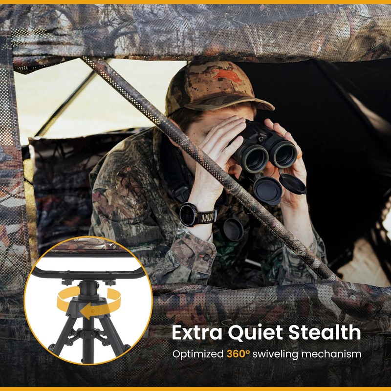 ARROWHEAD OUTDOOR Wide Folding 360° Hunting Swivel Blind Chair with
