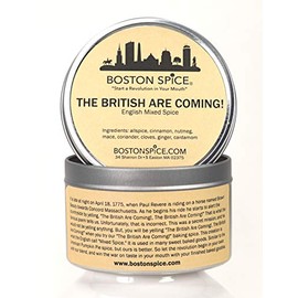 Boston Spice The British Are Coming Handmade English Mixed Spice Pudding Seasoning Blend Baking Cakes Apple Pumpkin Pie Donuts Pastry Dessert Fudge Brownies Add to Protein Drinks 4oz/114g 1 Cup Tin