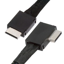 NFHK Left Angled 90 Degree OcuLink PCIe 4.0 PCI-Express SFF-8611 4i to SFF-8611 Data Active Cable for eGPU SSD 50cm