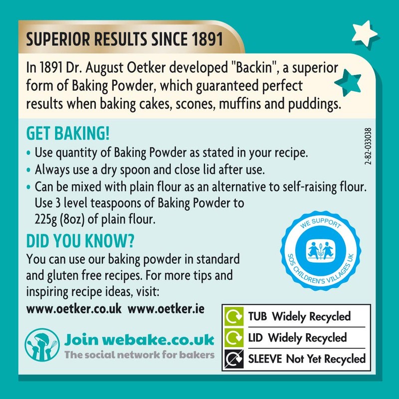 Dr. Oetker Gluten Free Baking Powder, Pack of 4 x