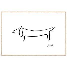 Picasso Dachshund Dog Line Art Poster - Ready-To-Hang 8 x 12″ / 12 x 18″ / 18 x 24″ / 24 x 36″ sizes