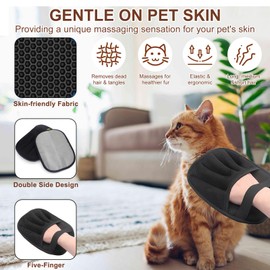 SahCognitual Pack of 2 Pet Hair Remover Gloves, Double-Sided Fur Magnetic Gloves, Antistatic Glove for Removing Pet Hair, Grooming Glove Cat for Washing Deshedding, Cleaning