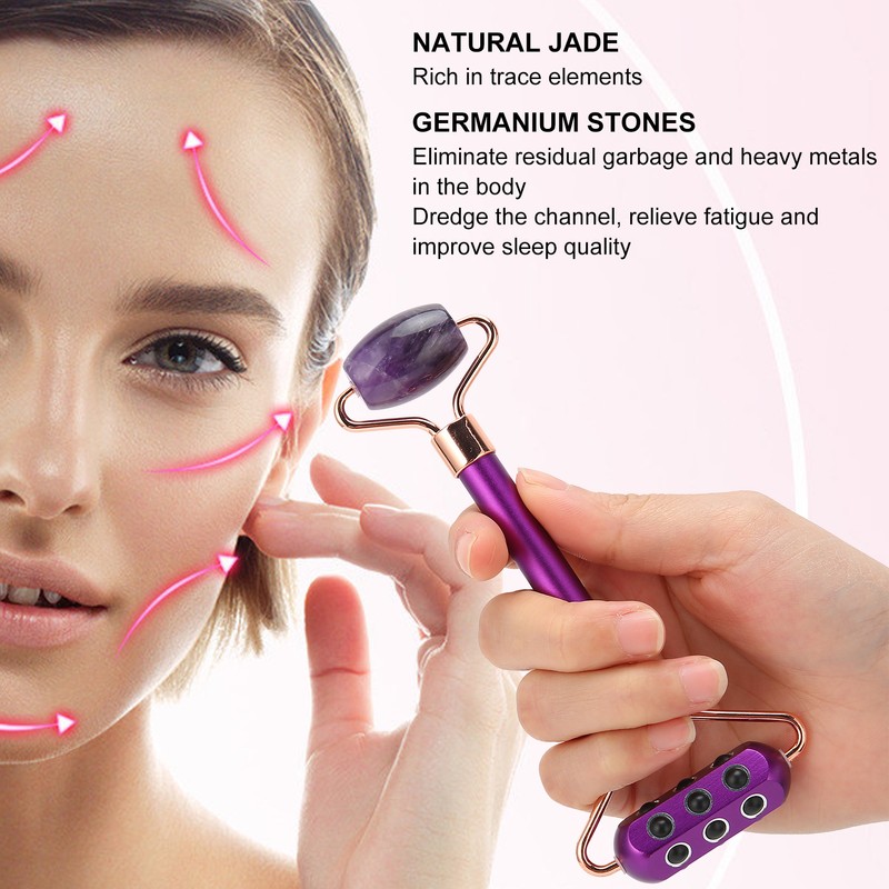 Facial Roller Tightening AntiAging Germanium Stones Facial Massage Jade Stone