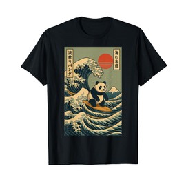 Panda Surfing Japanese T-Shirt