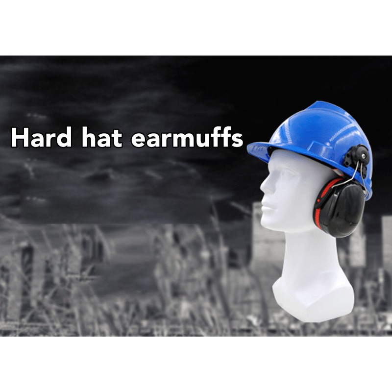 Hard Hat Earmuffs Noise Blocking Hearing Protection Adjustable Helmet Ear