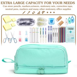 HLDIFENGGS Large Pencil Pouch, Special Preppy Aesthetic Pencil Case with Compartments, Pencil Bag Big for School Teens Office College Girl Boy Men Women Adult