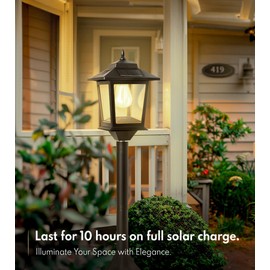 PASAMIC 63" Solar Lamp Post 2Pack, Outdoor Lights Waterproof, Pole Lights Outdoor, Floor Lamp for Patio, Warm White, Replaceable Bulb