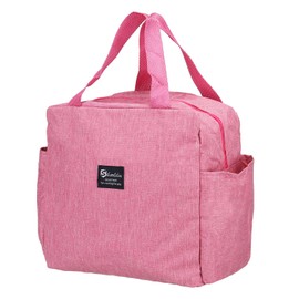 PATIKIL Lunch Box for Women/Men, Insulated Cooler Lunch Bag Thermal Tote Bag Reusable Lunch Container 9.8x5.5x9.8 Inch for Work Picnic Outdoor, Rose Red