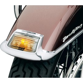 Kuryakyn 4824 Motorcycle Lighting Accessory: Front Fender Tip Lens Kit for 1986-2017 Harley-Davidson Motorcycles, Amber LED Light with Smoke Lens