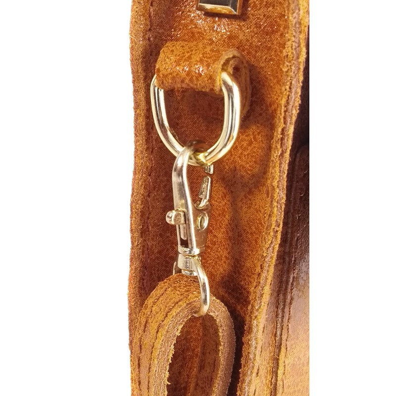 Umhängetasche, aus Leder. Modell"Duna". (Kamel)