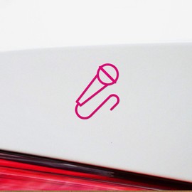 Decal Stickers of Microphone Icon Single (Pink) (Set of 2) Luxury Weatherproof Vinyl Decal Stickers for Laptop Desktop Smartphone Car Dirt Bike Wall Room Mason Jar Bathtub Door - ANDstic880993PI