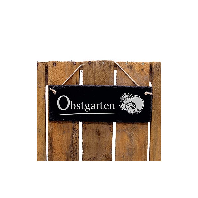 Decorative Slate Sign with Fruit Garden Design 22 x 8