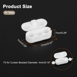 uxcell 24 Pack Plastic Chain Connector, Blind Chain Connector Bead Ball Chain Cord Connectors Blind Cord Connector Fit 4mm Bead for Window Roman Roller Shades, White