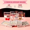 17Dec Acrylic Jewelry Holder Organizer Box with 5 Display Clear