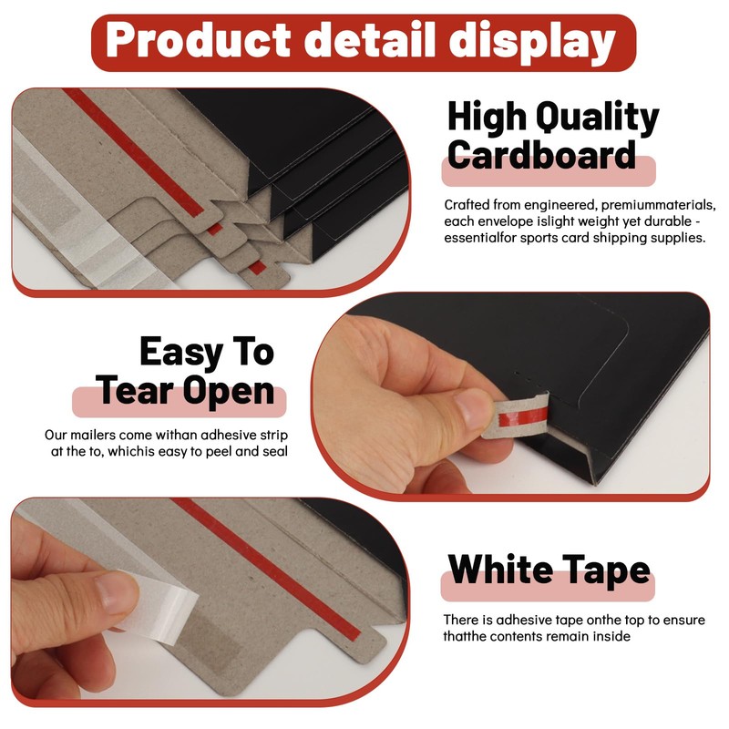 CXIIPOL 110 Pack Black Trading Card Envelopes, 7x 4.35 Inch