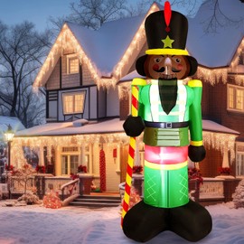 Ceenna 8ft Christmas Inflatables Outdoor Decoration Christmas Blow up Inflatables Decoration with LED Lights for Holiday Xmas Winter Garden(Nutcracker)