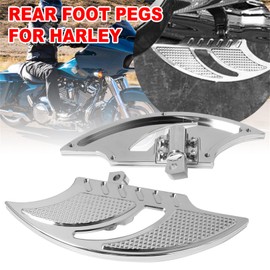 GUDITEM CNC Motorcycle Floorboards Foot Rest Pegs For Harley Sportster 883 1200 XL Touring Electra Glide Road King Dyna, Chrome