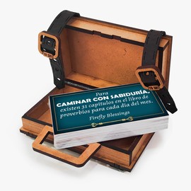 Wooden Suitcase 31 Tarjetas de Promesas Bíblicas, Mini Maletín de Promesas Cristianas para Hombres en español. Promesas biblicas. Promises from God for Men. Promises of God. (Edición en Español)