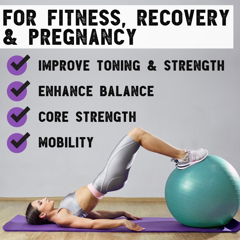 Live Infinitely Exercise Ball (55cm-95cm) Extra Thick Professional Grade Balance