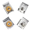 2 Sets (8 Pieces) Spring Loaded Mirror Hanger Clips Set