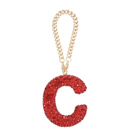 MECCANIXITY Bling Car Letter Charm, Initial C Letter Interior Car Rear View Mirror Decoration Hanging Crystal Ornaments for Women Bags Water Cup DIY Craft, Red