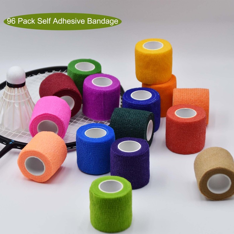 TGANNYOCR 40 Rolls Self Adhesive Bandage Wrap Bulk Breathable Athletic