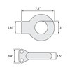A.A Raw Steel Pintle Hitch Lunette Eye Ring - 24,000