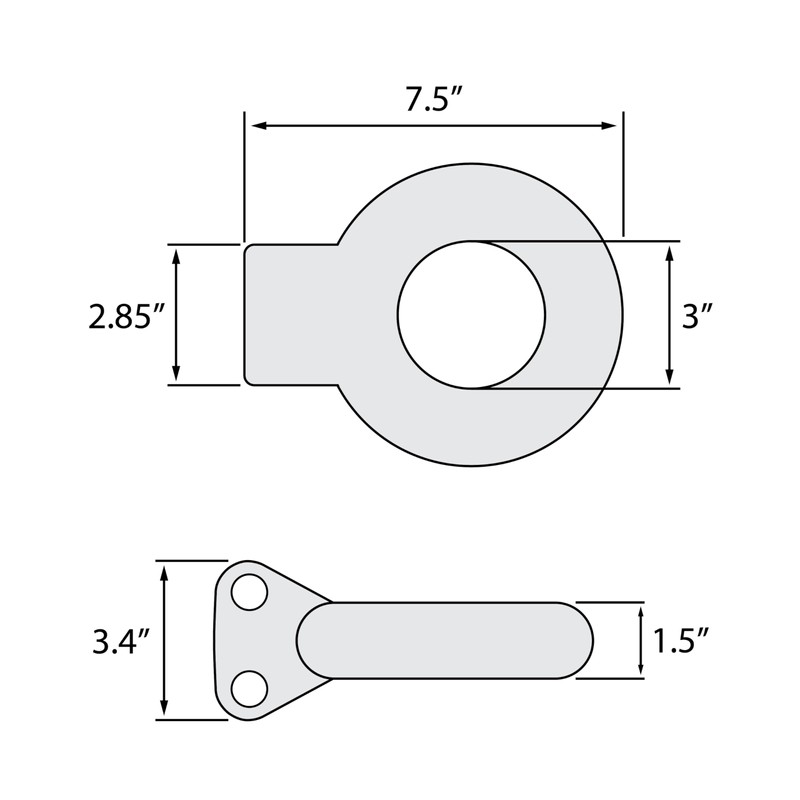 A.A Raw Steel Pintle Hitch Lunette Eye Ring - 24,000