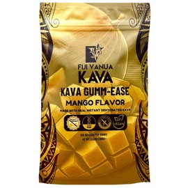 Fiji Vanua Kava GUMM-Ease, Mango Instant Kava Kava Gummies for Relaxation On-The-Go, Non-GMO, 20 Gummies, 3.52 oz (100 g)