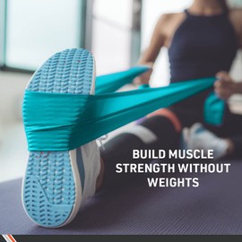 BodySport® Non-Latex Exercise Band, Precut, 30/Box, 4 in. x 5 ft., Blue, Light Resistance – Professional Resistance Bands for Home Fitness & Gym Workouts & Rehab – for Stretching, Flexibility, Yoga,