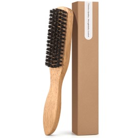 Chilvure Universal Boar Bristle Beard Brush, Anti-Static Styling Wooden Hair Brush for Men&Women, Perfect for Hair&Beard Care Men's Grooming Straightens Promotes Growth Works with Beard Oil and Balm Beard Kits