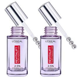 L'Oreal Paris DOUBLE Revitalift Hyaluronic Acid Eye Serum, 2.5% Hyaluronic Acid And Caffeine, Cooling Triple Bead 20Ml