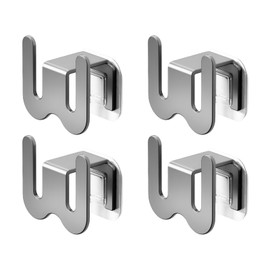 4 Pack No-Drill RV Shoe Rack - Over Door/Wall-Mounted Shelf, Space-Saving Aluminum Organizer for RV/Camper, Home, Holds Slippers, Sneakers, Drying Rack for Bathroom, Hallway (Black Set)