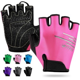FITFIV Cycling Gloves Bike Gloves for Men/Women Half Finger Biking Exercise Workout Gloves Suitable for Outdoor Sports, Gym, Weight Lifting, Rowing and Motorcycle